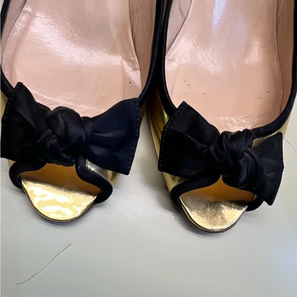 Authentic Christian Louboutin Gold and Black Heels - Picture 6 of 8